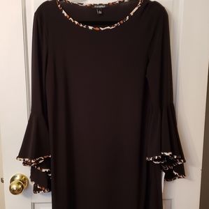 NWT lovely black dress with large Bell sleeves